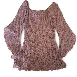 Fairycore Sequin Bell Sleeve Blouse